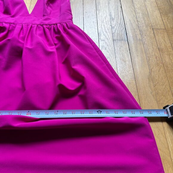 Jill Jill Stuart Size 8 Fuchsia Dayglo Deep V-Neck Bridesmaid Gown Dress NWT - Picture 4 of 16